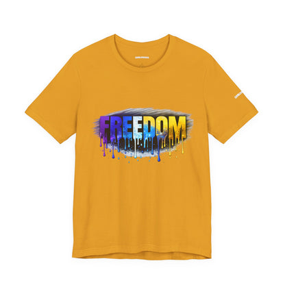Black history month Freedom Drip Paint Tee | Colorful Graffiti Text Shirt