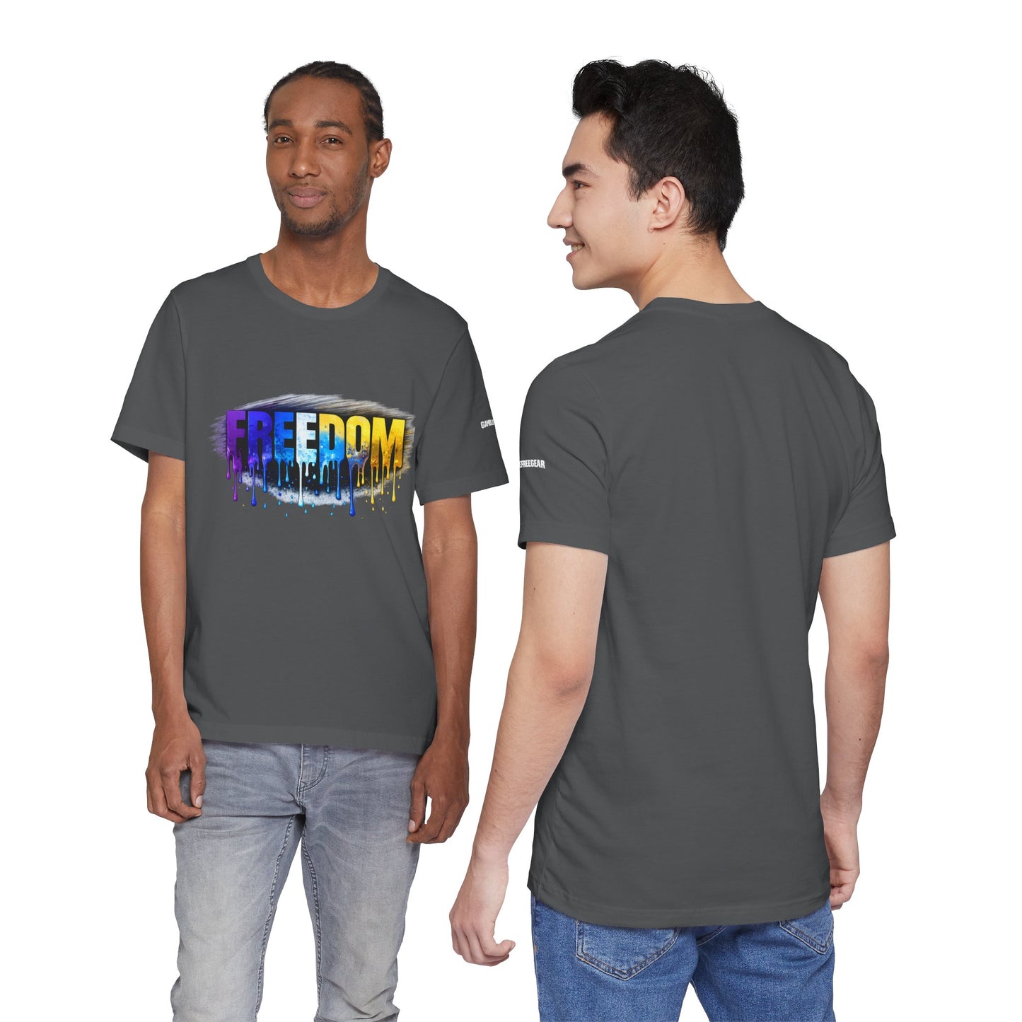 Black history month Freedom Drip Paint Tee | Colorful Graffiti Text Shirt
