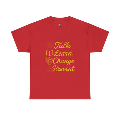 “Talk Learn Change Prevent T-Shirt | Gambling Addiction Recovery Tee | Phoenix Motivational Awareness Shirt by GambleFreeGear”