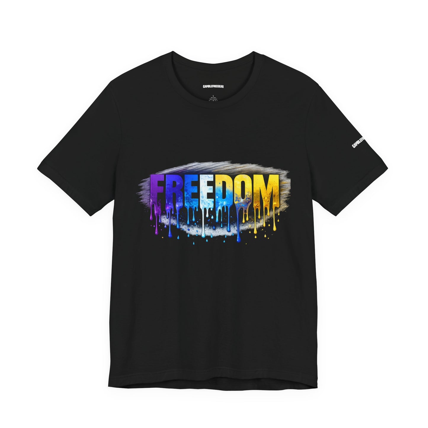Black history month Freedom Drip Paint Tee | Colorful Graffiti Text Shirt