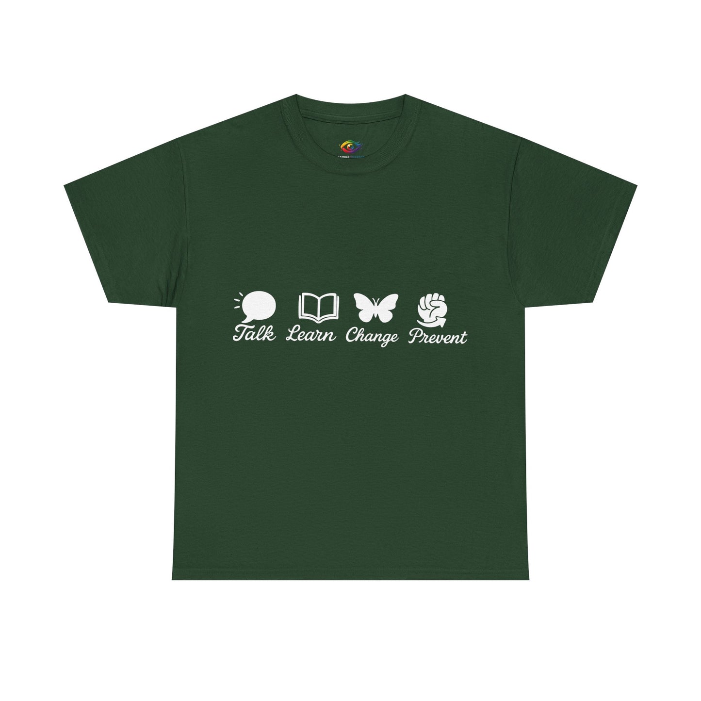 Talk. Learn. Change. Prevent. Inspirational Unisex Jersey Tee