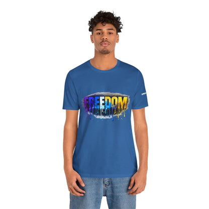 Black history month Freedom Drip Paint Tee | Colorful Graffiti Text Shirt