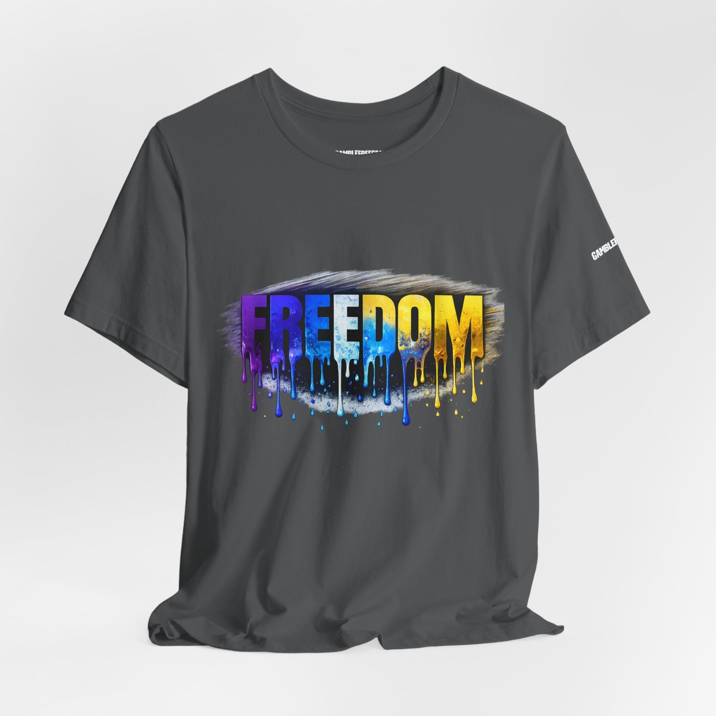 Black history month Freedom Drip Paint Tee | Colorful Graffiti Text Shirt