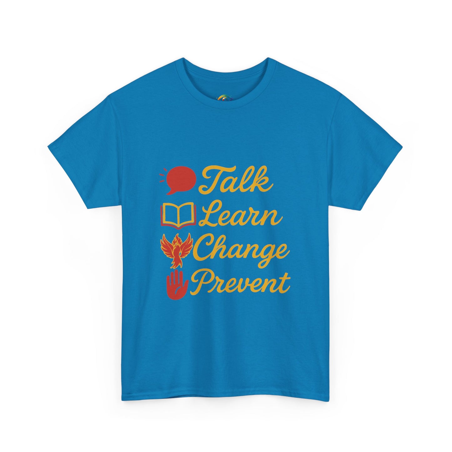 “Talk Learn Change Prevent T-Shirt | Gambling Addiction Recovery Tee | Phoenix Motivational Awareness Shirt by GambleFreeGear”