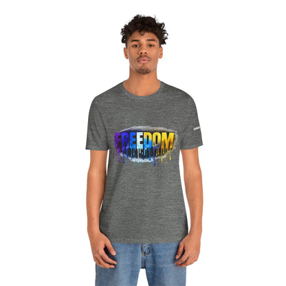 Black history month Freedom Drip Paint Tee | Colorful Graffiti Text Shirt