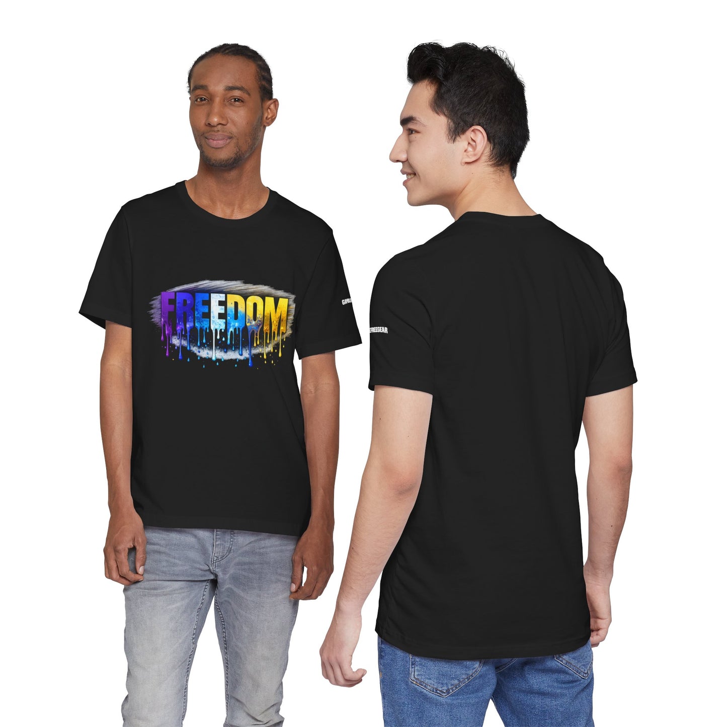 Black history month Freedom Drip Paint Tee | Colorful Graffiti Text Shirt