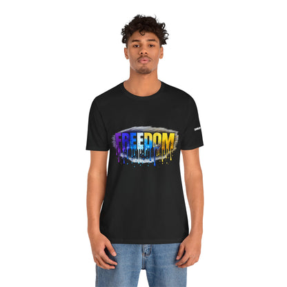 Black history month Freedom Drip Paint Tee | Colorful Graffiti Text Shirt