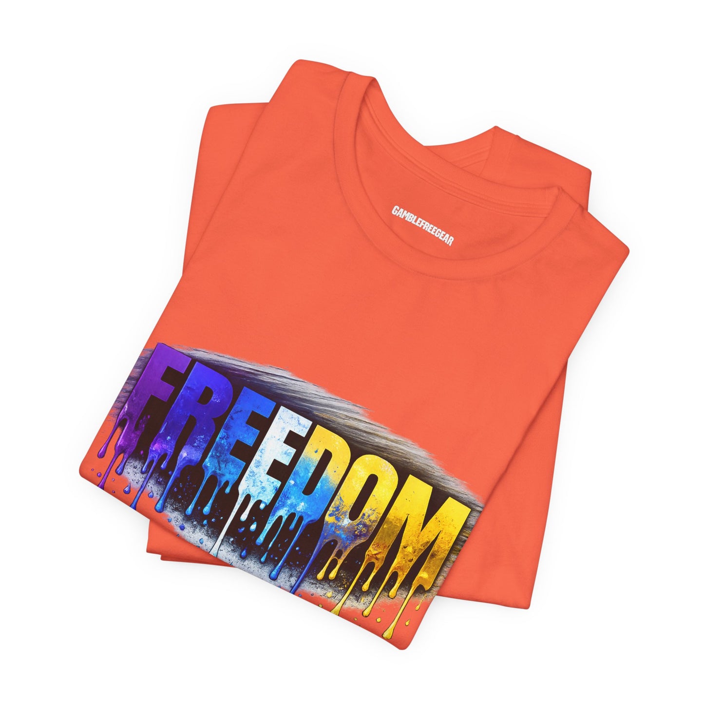 Black history month Freedom Drip Paint Tee | Colorful Graffiti Text Shirt