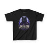 Jaylen The Black Wolf Kids Tee | Purple Wolf Crest, Moon Back Design- KIDS SIZE