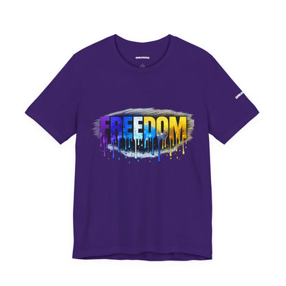 Black history month Freedom Drip Paint Tee | Colorful Graffiti Text Shirt