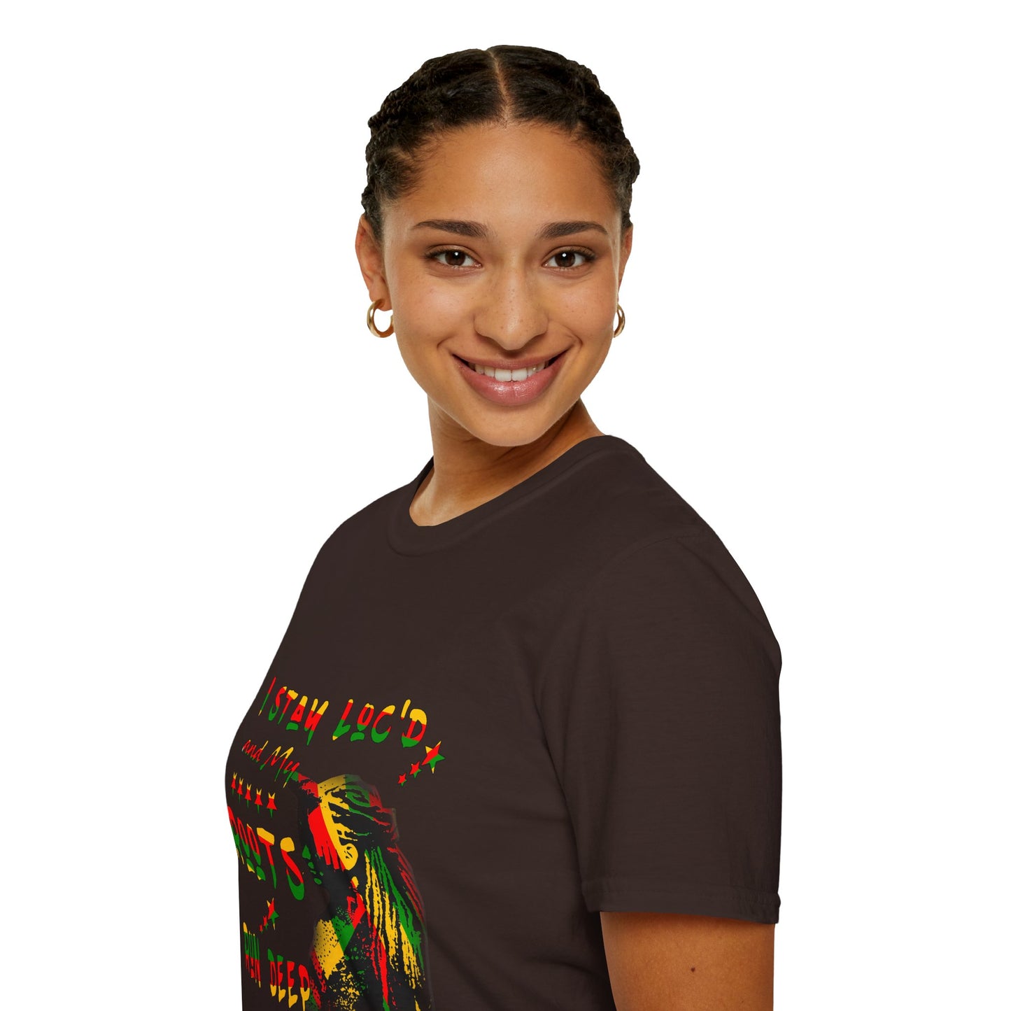 Roots Run Deep Rasta Graphic T-Shirt — "I Stay Loud and My Roots Run Deep"