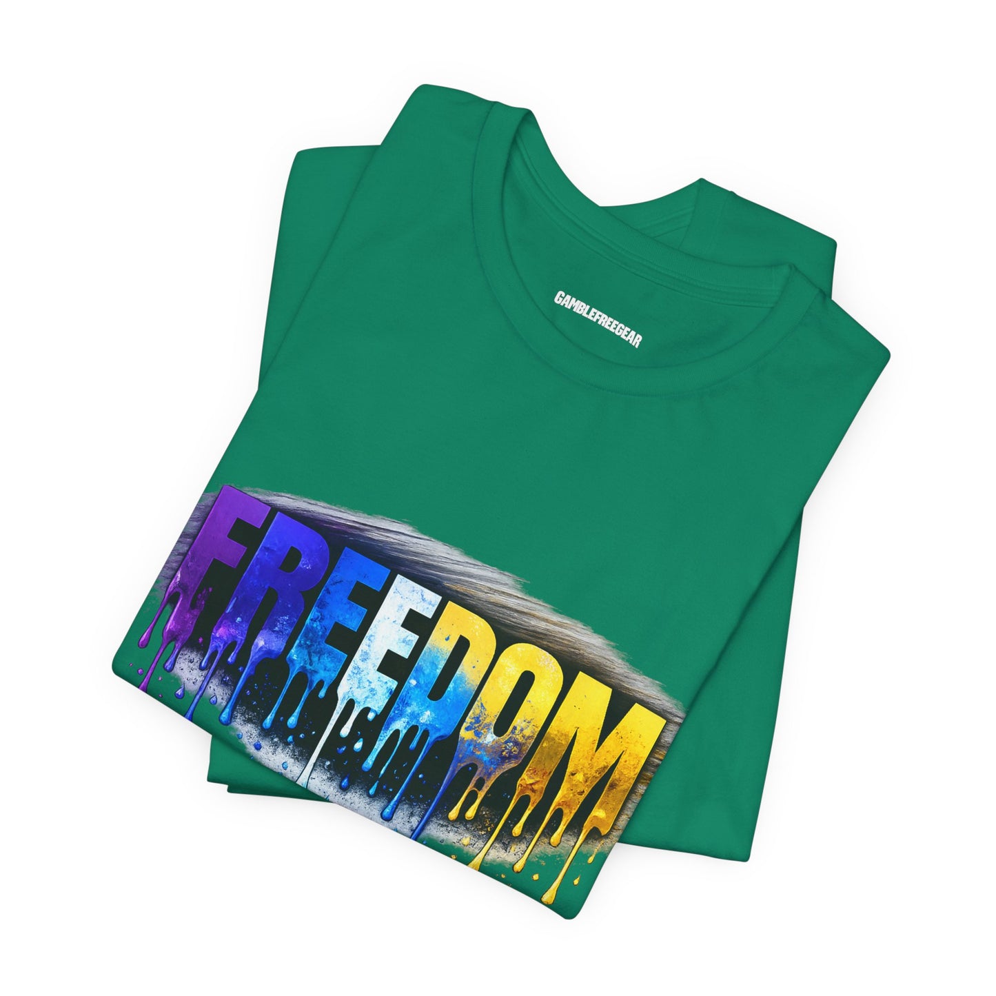 Black history month Freedom Drip Paint Tee | Colorful Graffiti Text Shirt
