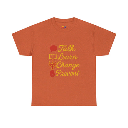 “Talk Learn Change Prevent T-Shirt | Gambling Addiction Recovery Tee | Phoenix Motivational Awareness Shirt by GambleFreeGear”