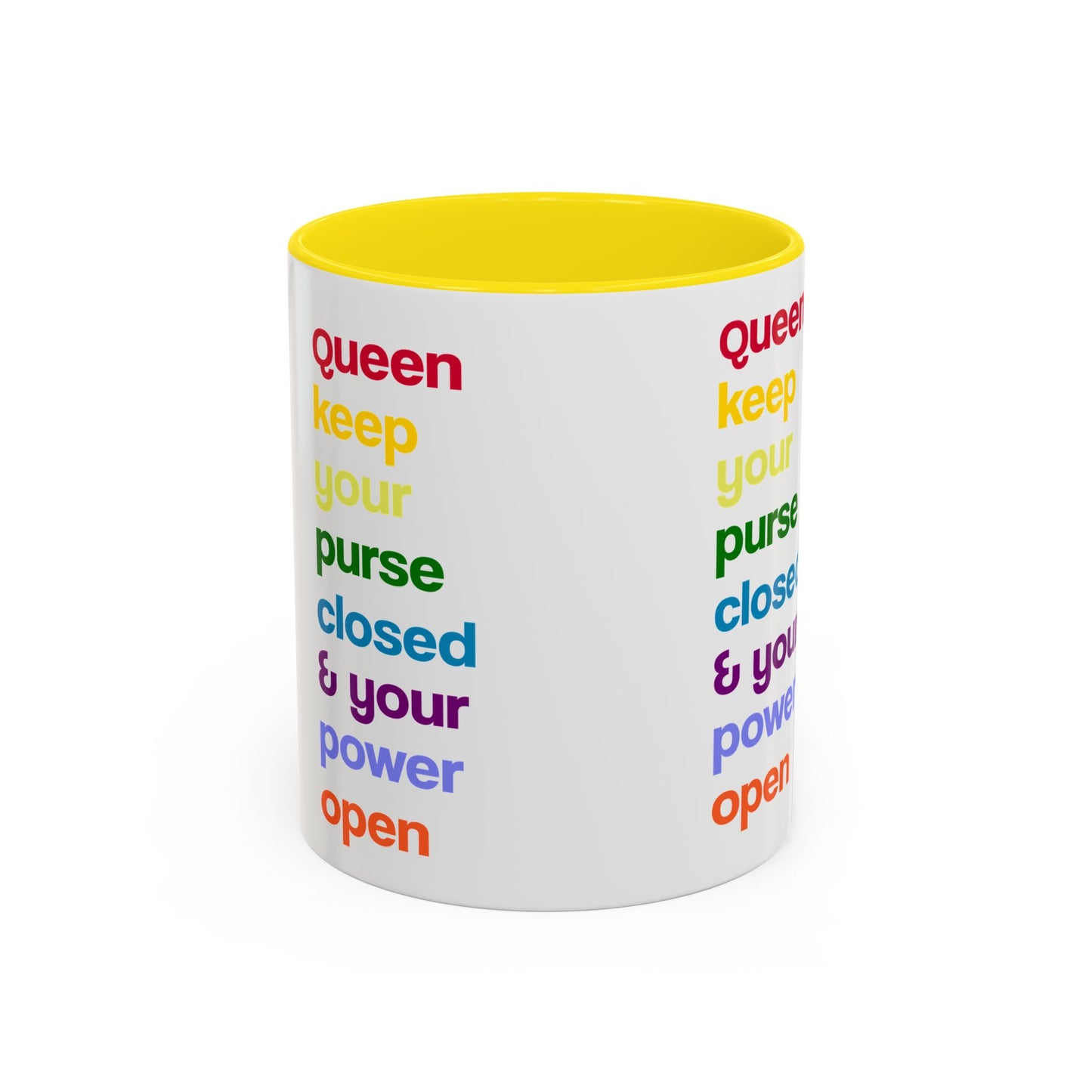 Empowering Accent Coffee Mug - Keep Your Power Open, Inspirational Gift, Queen
