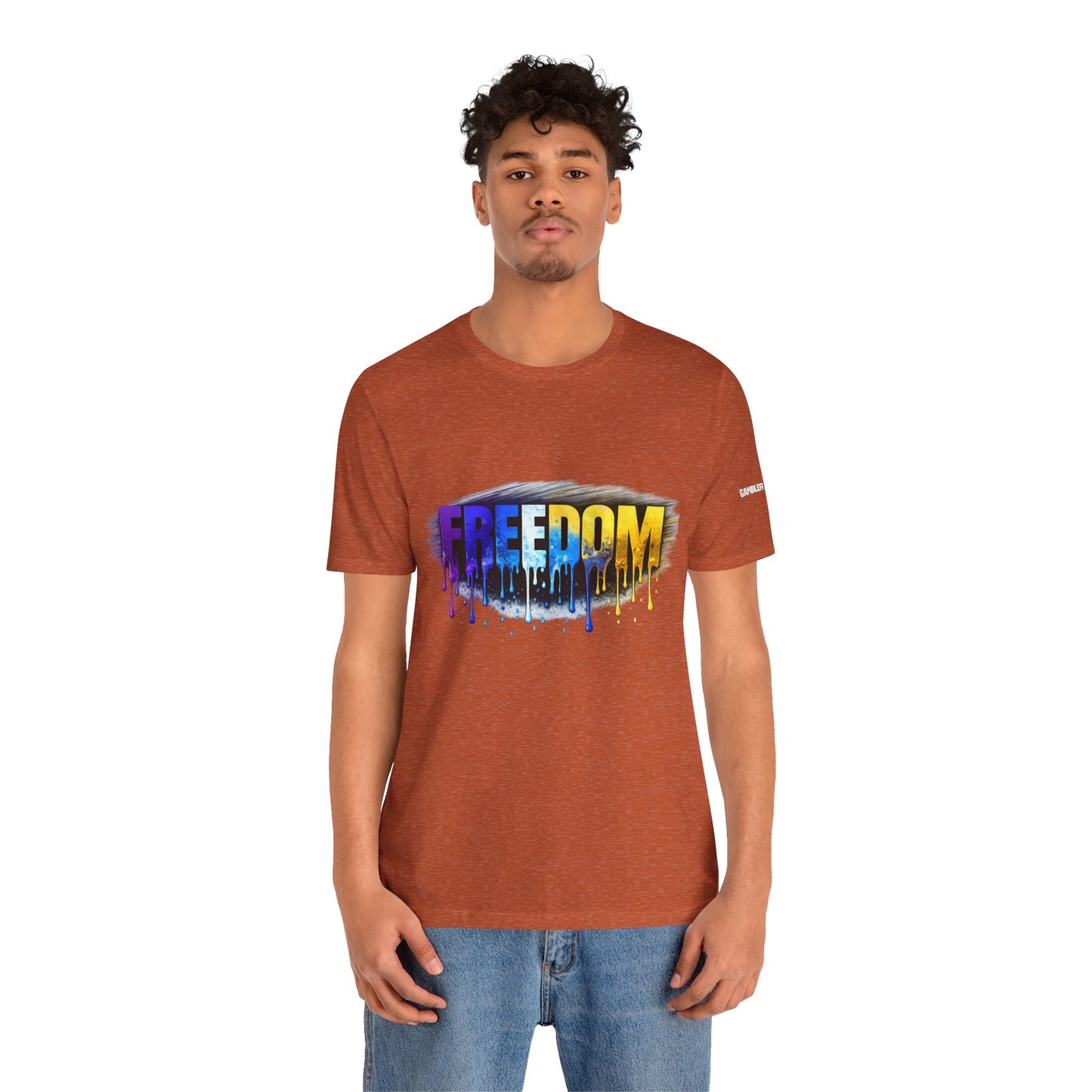 Black history month Freedom Drip Paint Tee | Colorful Graffiti Text Shirt