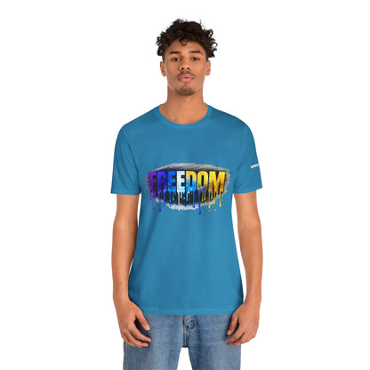 Black history month Freedom Drip Paint Tee | Colorful Graffiti Text Shirt