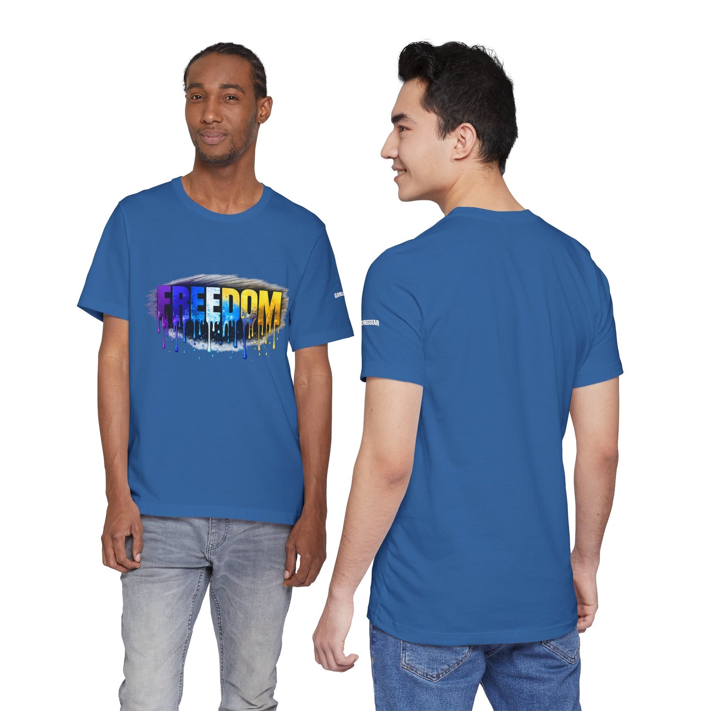 Black history month Freedom Drip Paint Tee | Colorful Graffiti Text Shirt