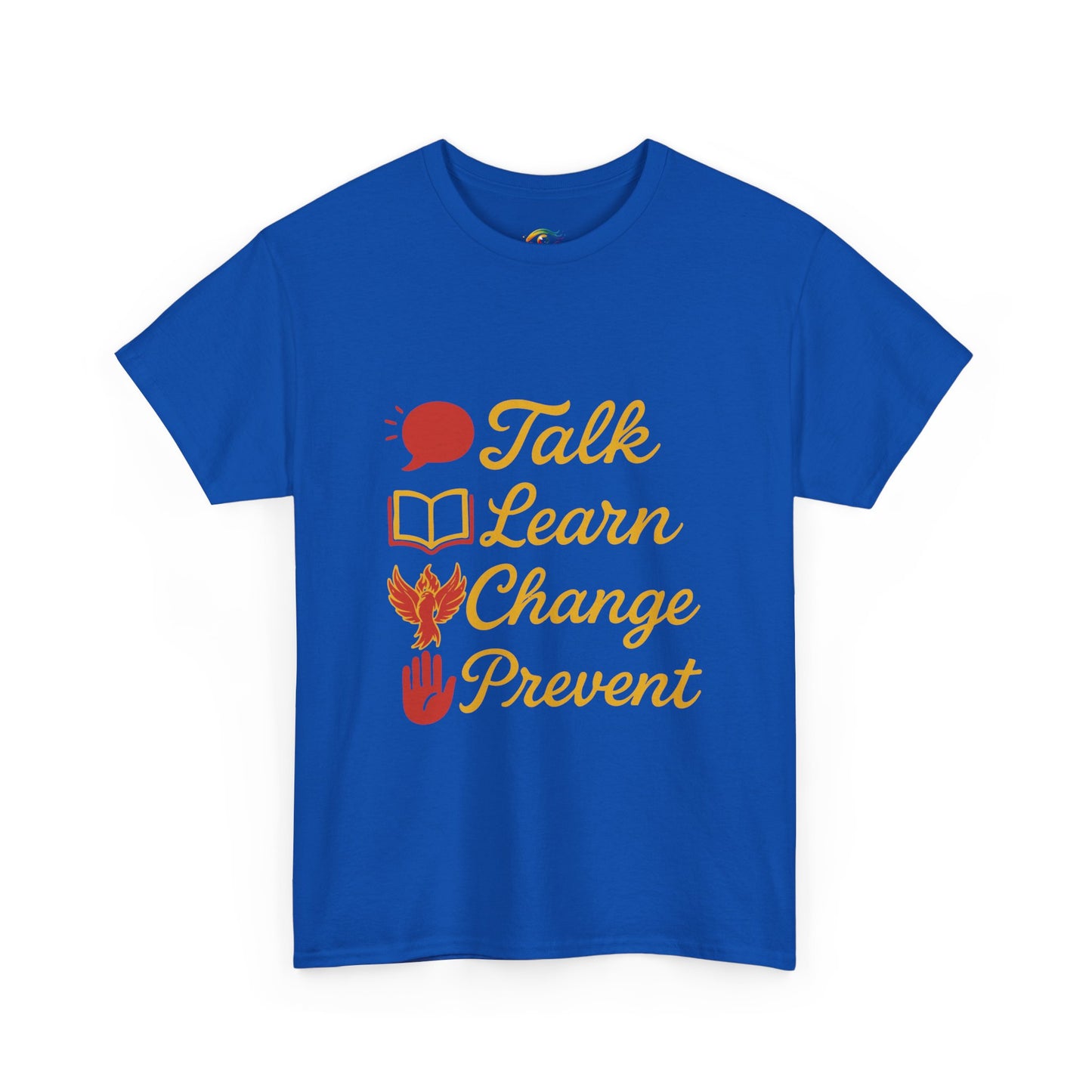 “Talk Learn Change Prevent T-Shirt | Gambling Addiction Recovery Tee | Phoenix Motivational Awareness Shirt by GambleFreeGear”