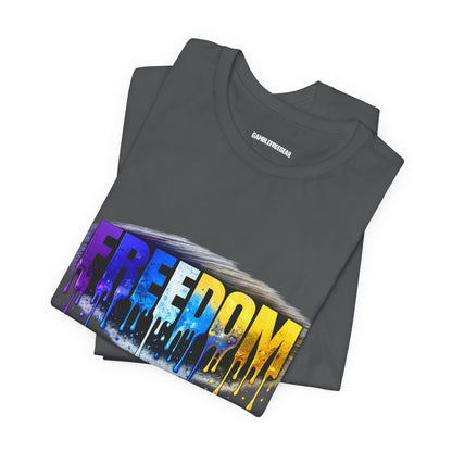 Black history month Freedom Drip Paint Tee | Colorful Graffiti Text Shirt