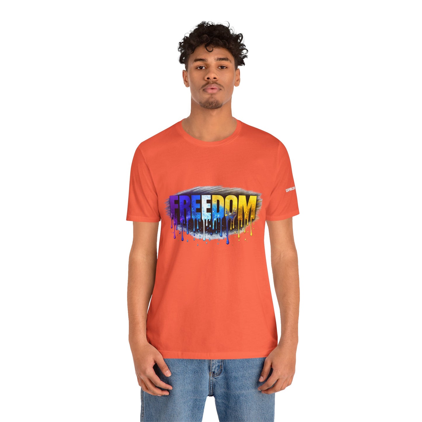 Black history month Freedom Drip Paint Tee | Colorful Graffiti Text Shirt