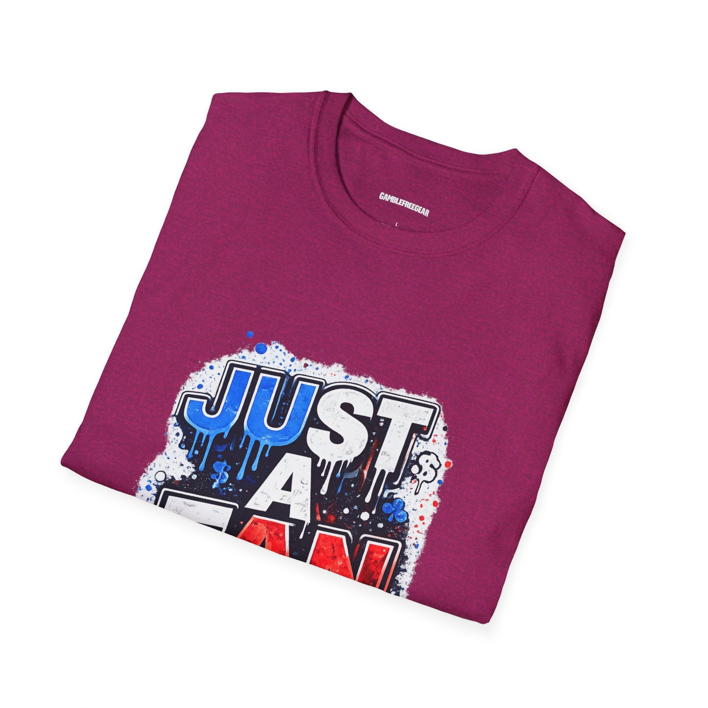 Just A Fan T-Shirt | Patriotic Red White Blue Drip Design
