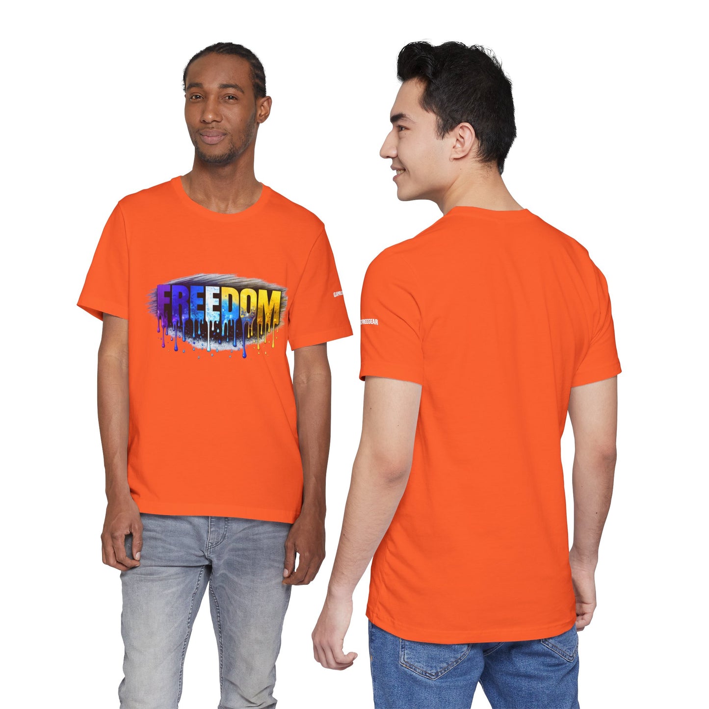 Black history month Freedom Drip Paint Tee | Colorful Graffiti Text Shirt