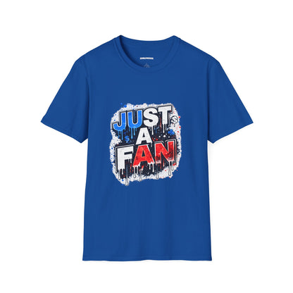 Just A Fan T-Shirt | Patriotic Red White Blue Drip Design