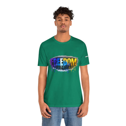 Black history month Freedom Drip Paint Tee | Colorful Graffiti Text Shirt