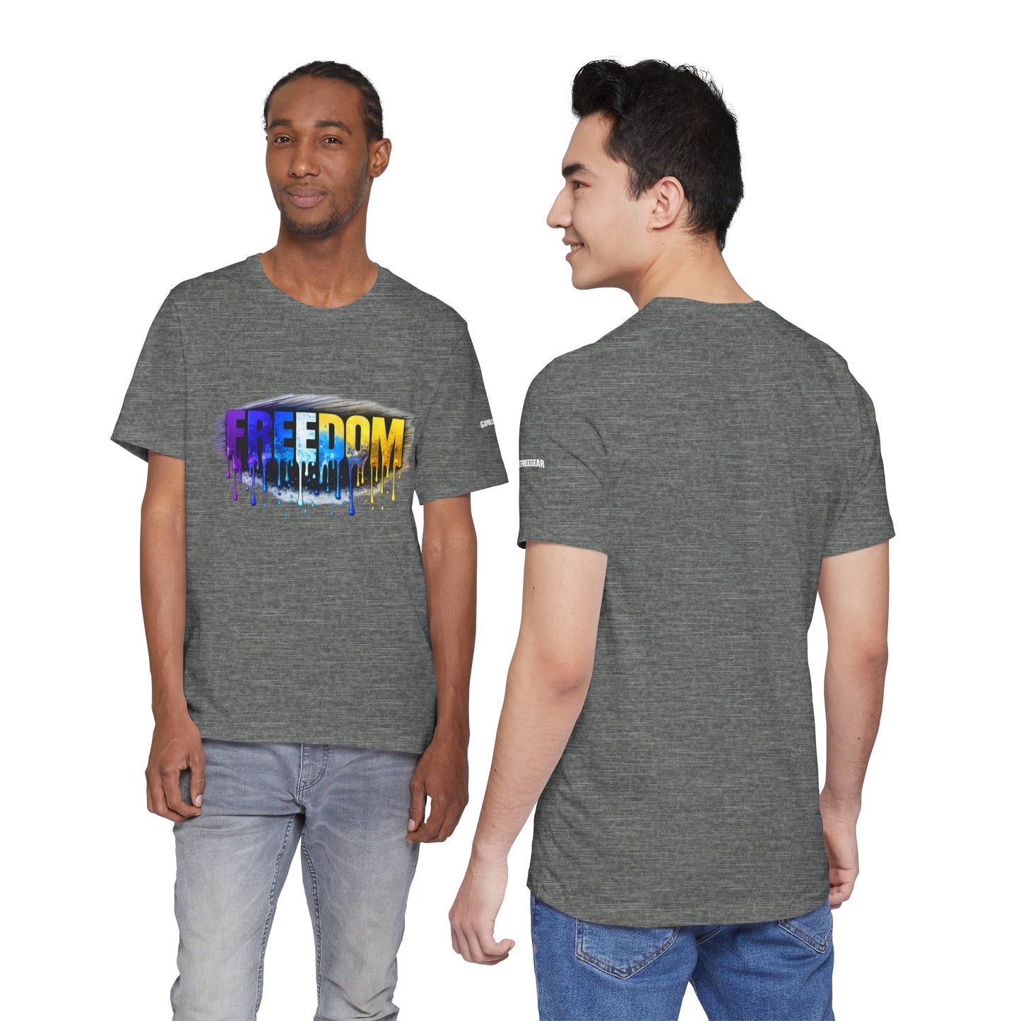 Black history month Freedom Drip Paint Tee | Colorful Graffiti Text Shirt