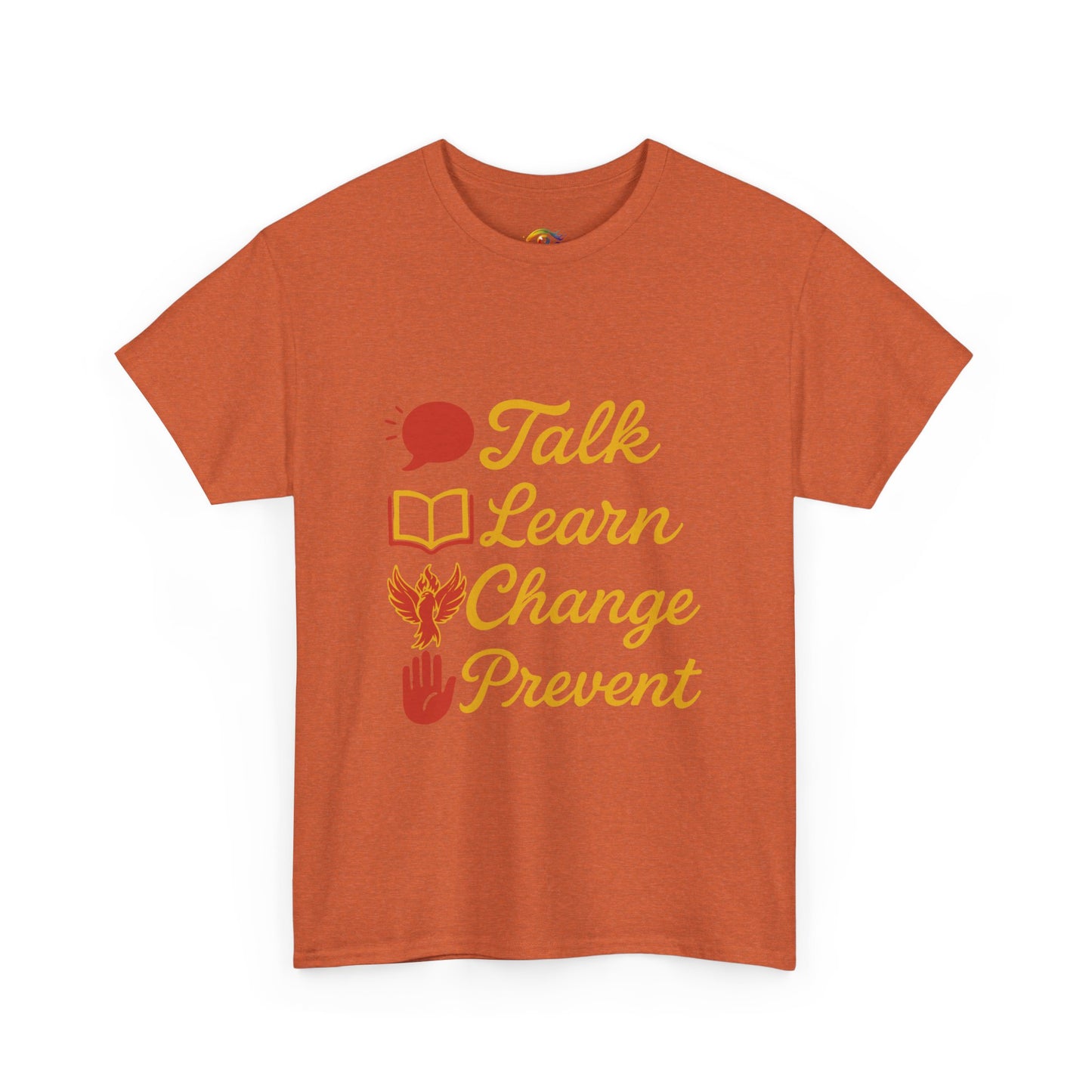 “Talk Learn Change Prevent T-Shirt | Gambling Addiction Recovery Tee | Phoenix Motivational Awareness Shirt by GambleFreeGear”