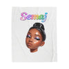 Semaj Girl Portrait Blanket | Personalized Name Velveteen Throw
