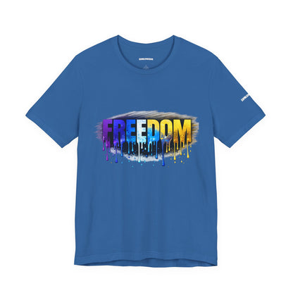 Black history month Freedom Drip Paint Tee | Colorful Graffiti Text Shirt