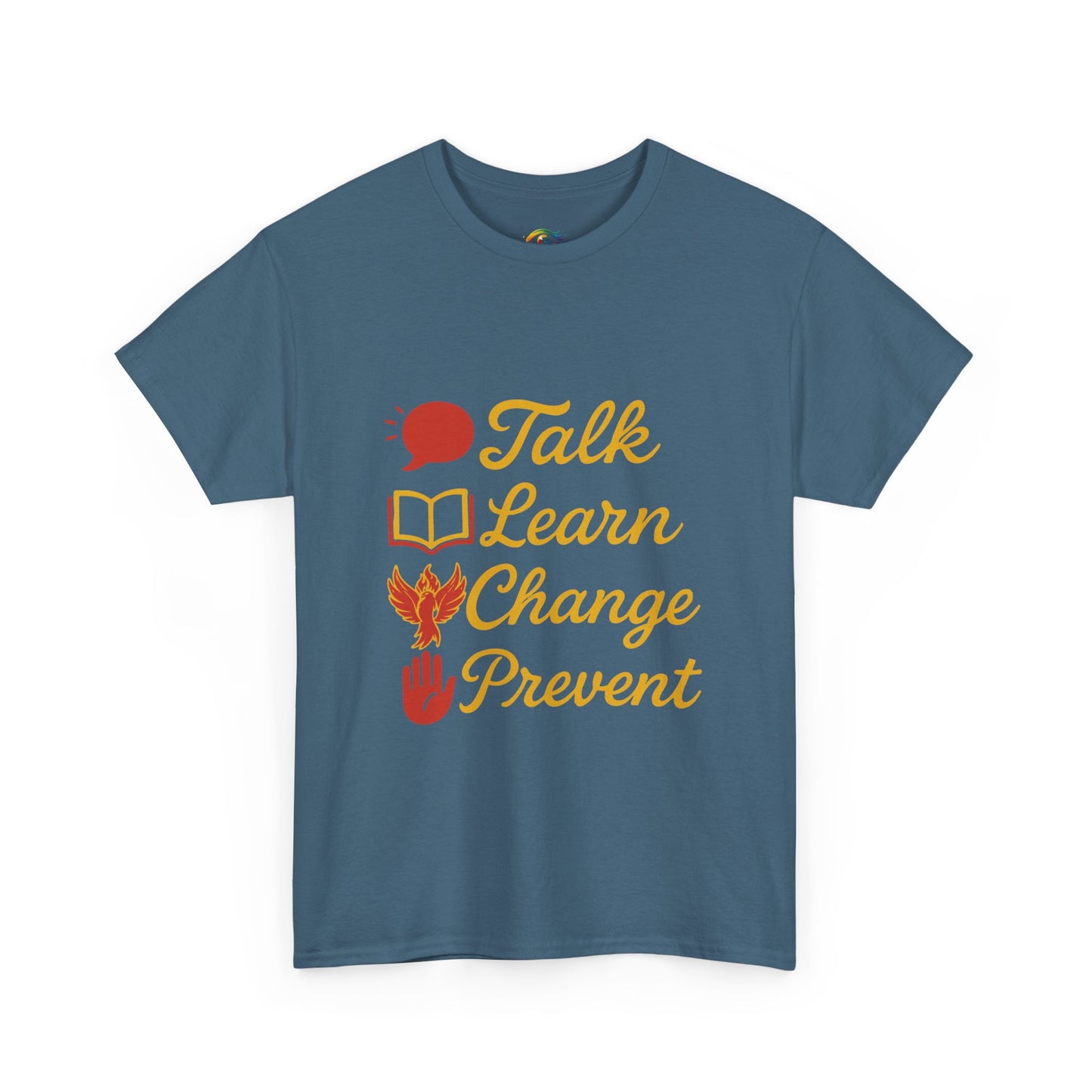 “Talk Learn Change Prevent T-Shirt | Gambling Addiction Recovery Tee | Phoenix Motivational Awareness Shirt by GambleFreeGear”