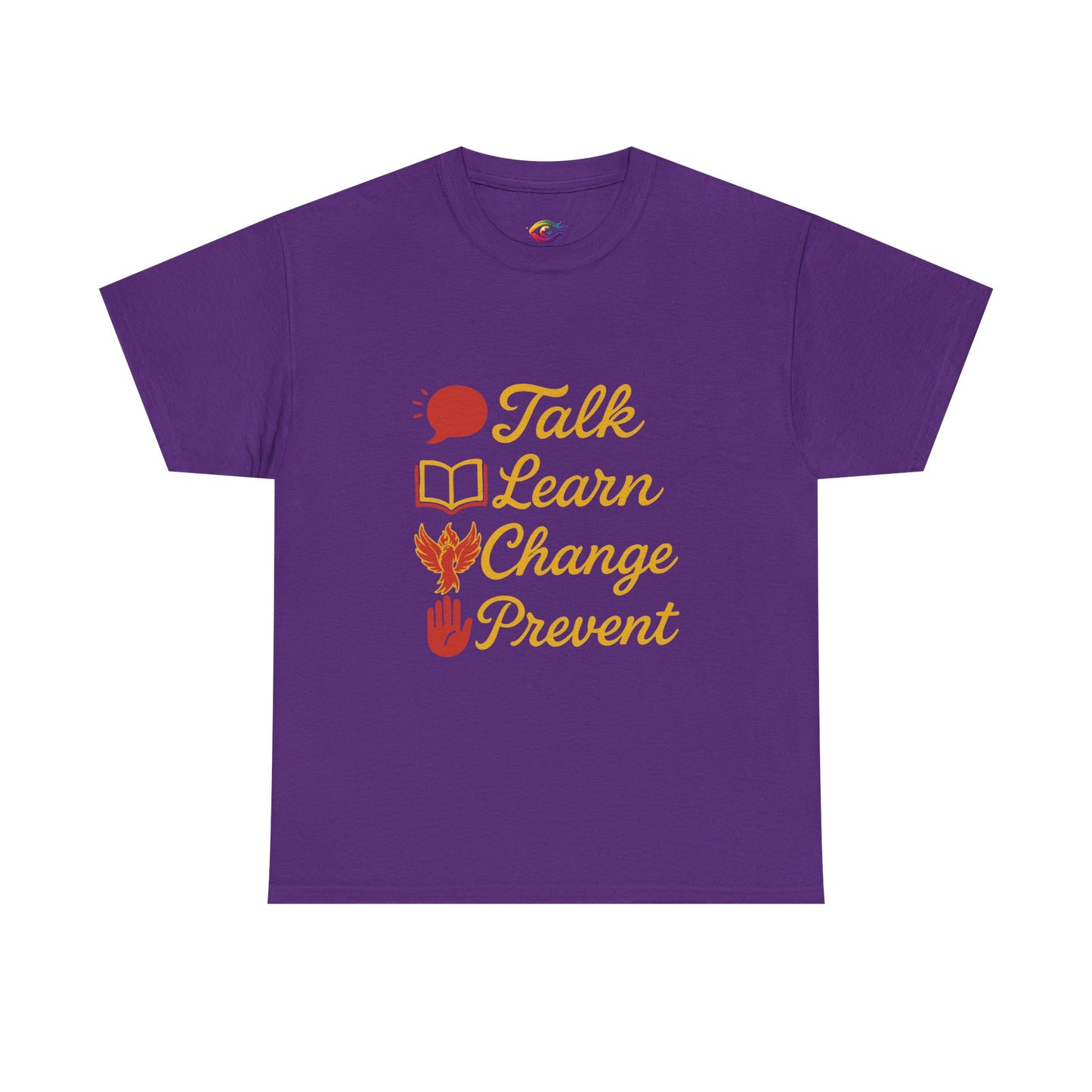 “Talk Learn Change Prevent T-Shirt | Gambling Addiction Recovery Tee | Phoenix Motivational Awareness Shirt by GambleFreeGear”