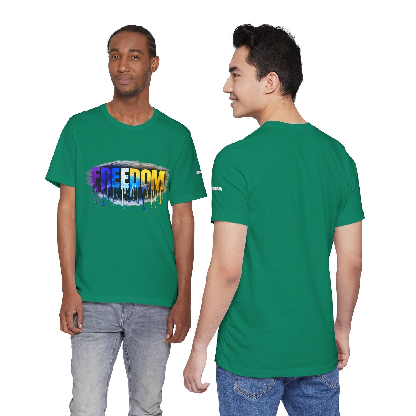 Black history month Freedom Drip Paint Tee | Colorful Graffiti Text Shirt