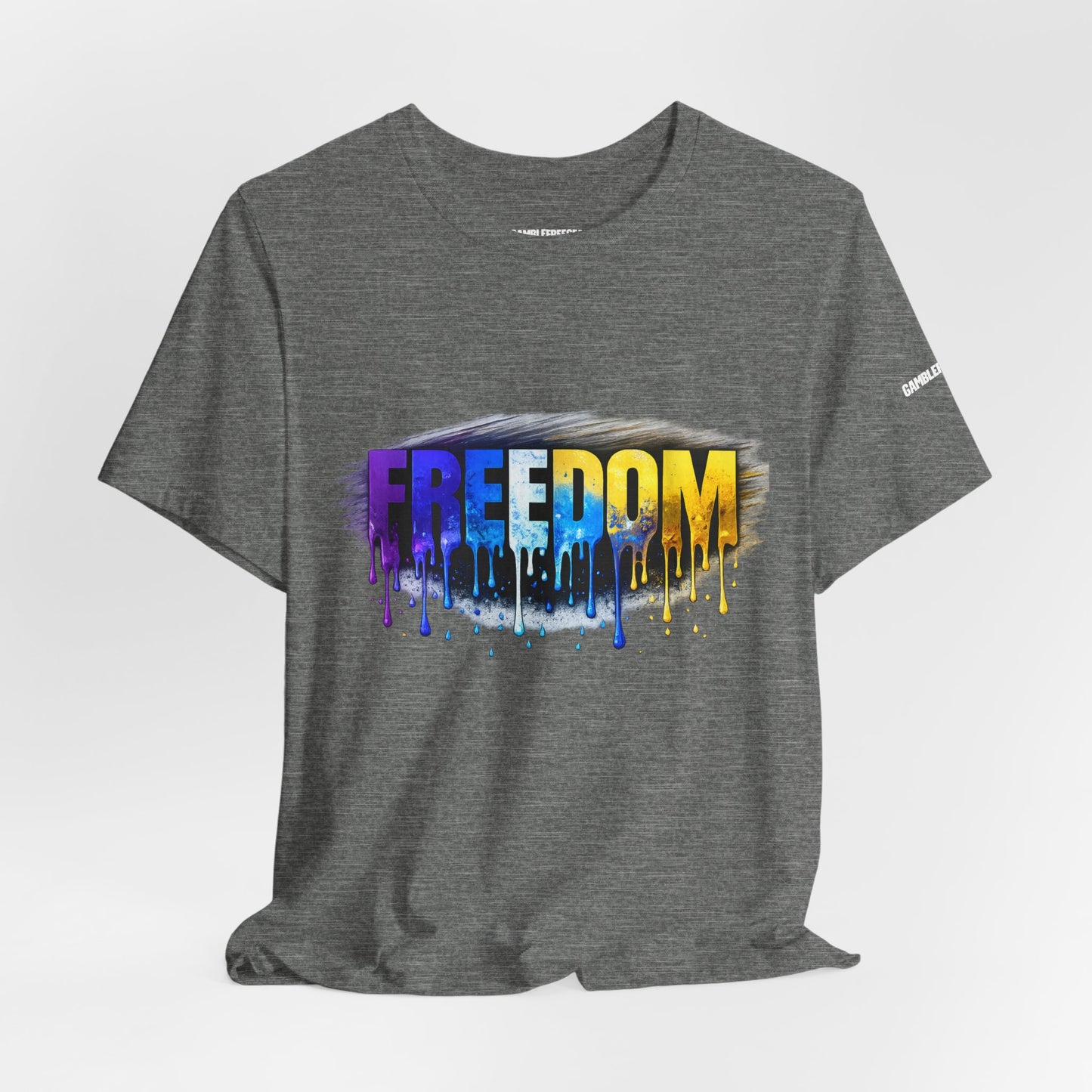 Black history month Freedom Drip Paint Tee | Colorful Graffiti Text Shirt