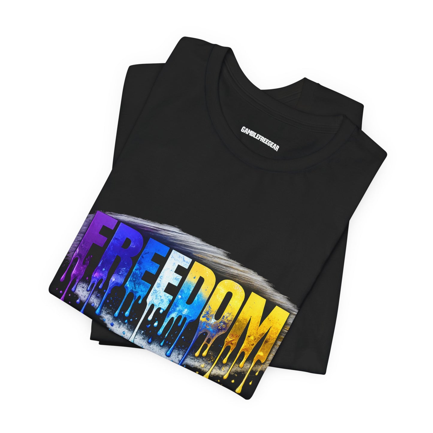 Black history month Freedom Drip Paint Tee | Colorful Graffiti Text Shirt