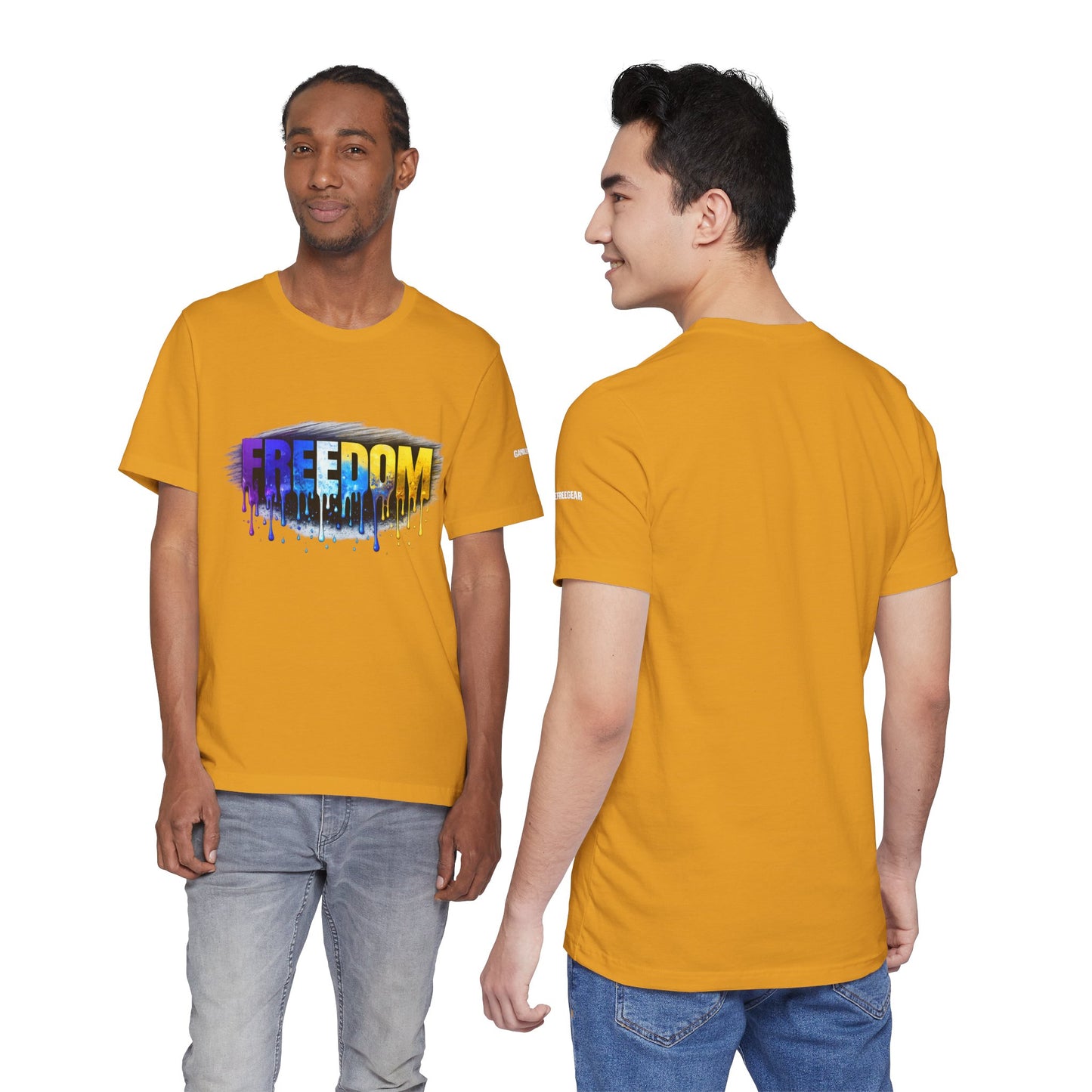 Black history month Freedom Drip Paint Tee | Colorful Graffiti Text Shirt