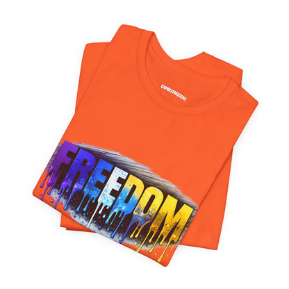 Black history month Freedom Drip Paint Tee | Colorful Graffiti Text Shirt