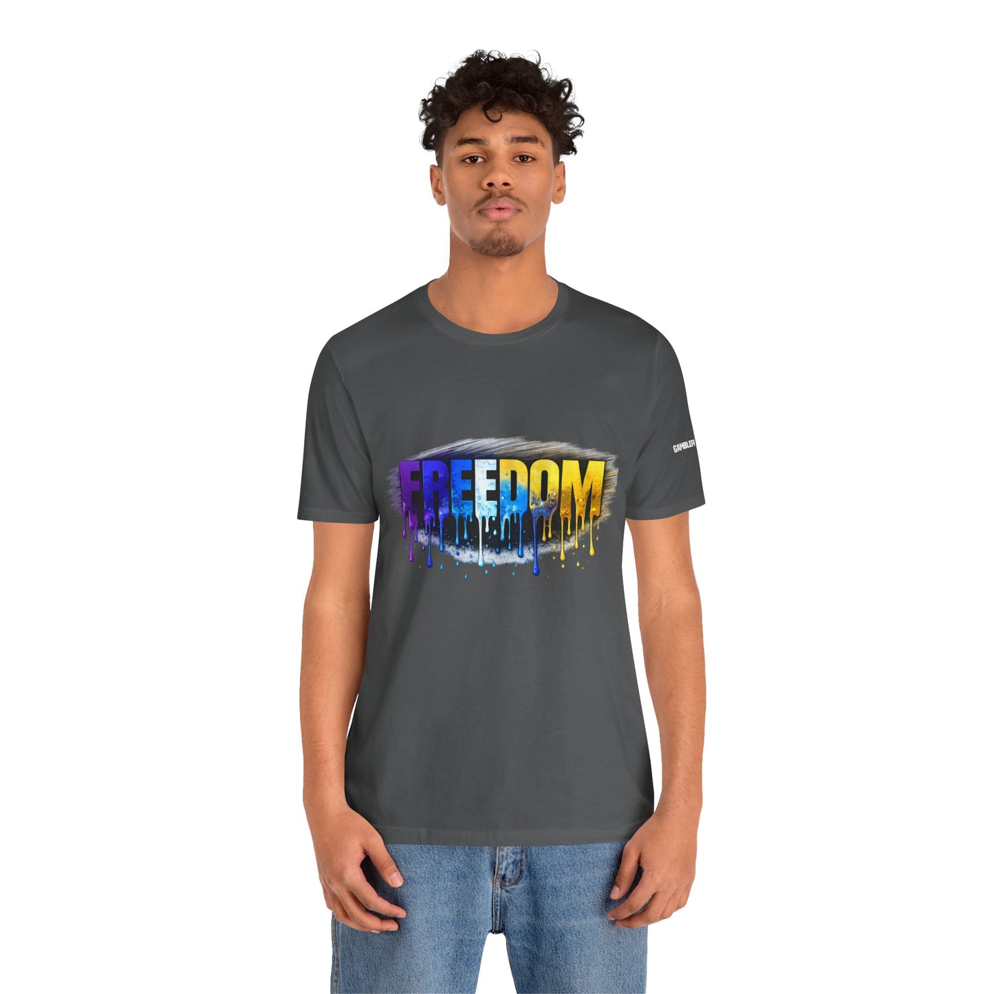 Black history month Freedom Drip Paint Tee | Colorful Graffiti Text Shirt