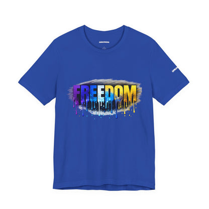 Black history month Freedom Drip Paint Tee | Colorful Graffiti Text Shirt