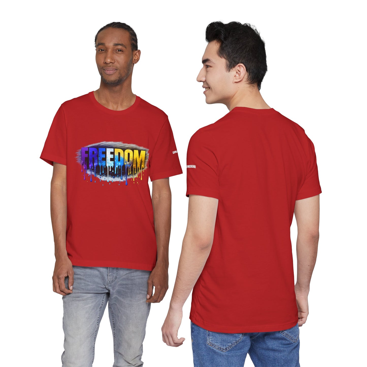 Black history month Freedom Drip Paint Tee | Colorful Graffiti Text Shirt