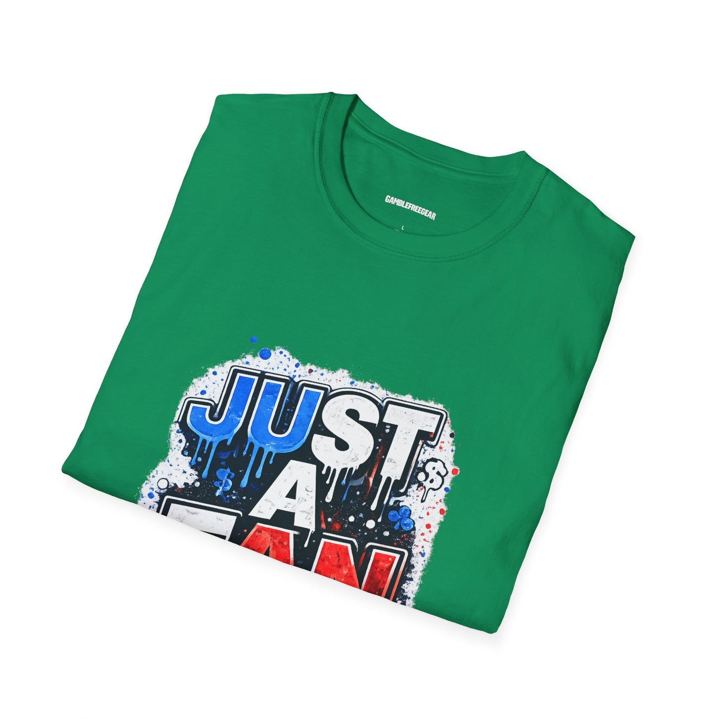 Just A Fan T-Shirt | Patriotic Red White Blue Drip Design