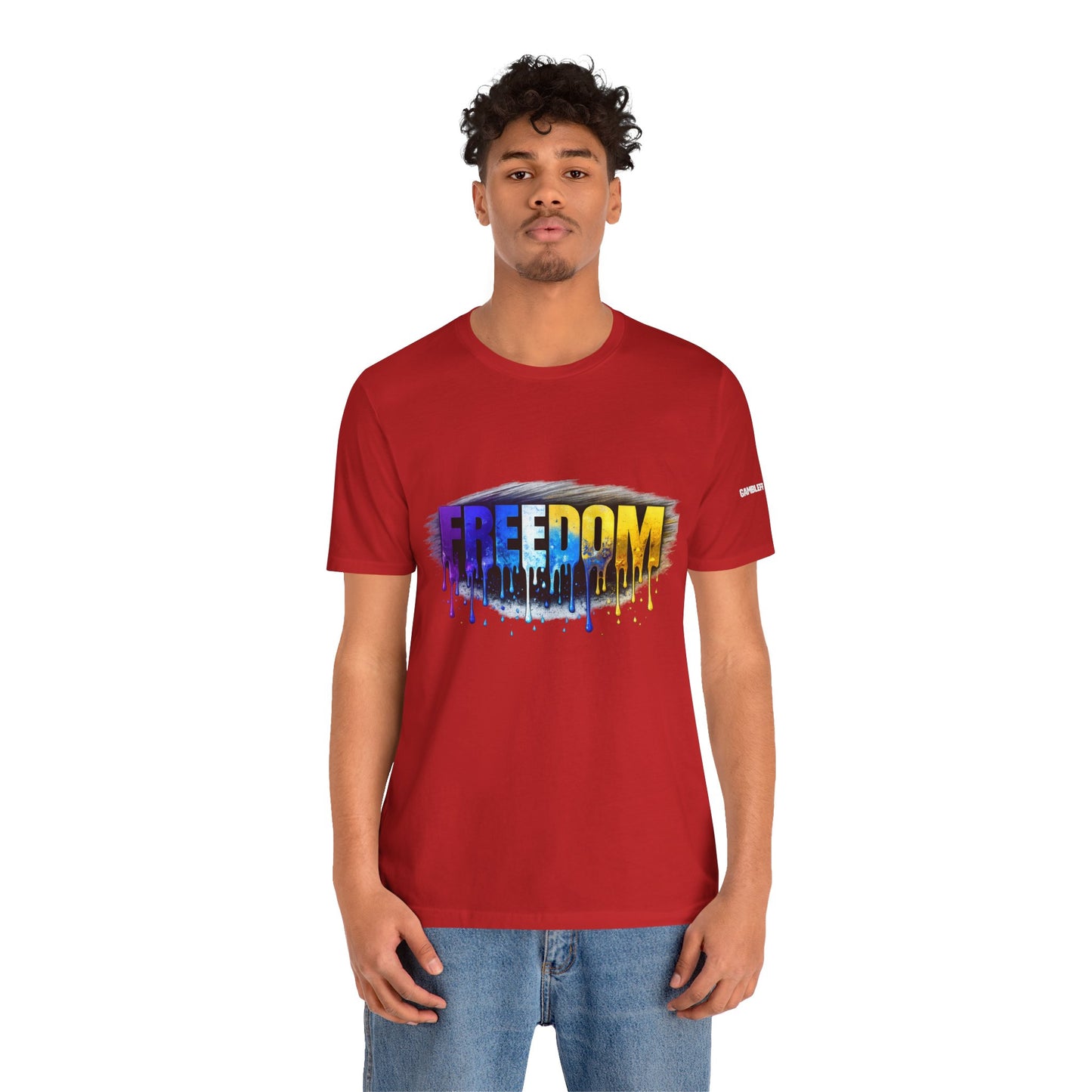 Black history month Freedom Drip Paint Tee | Colorful Graffiti Text Shirt