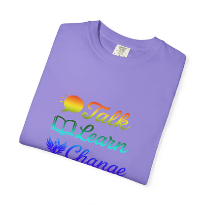 Inspirational Unisex T-Shirt - Talk Learn Change Prevent, Motivational Gift,