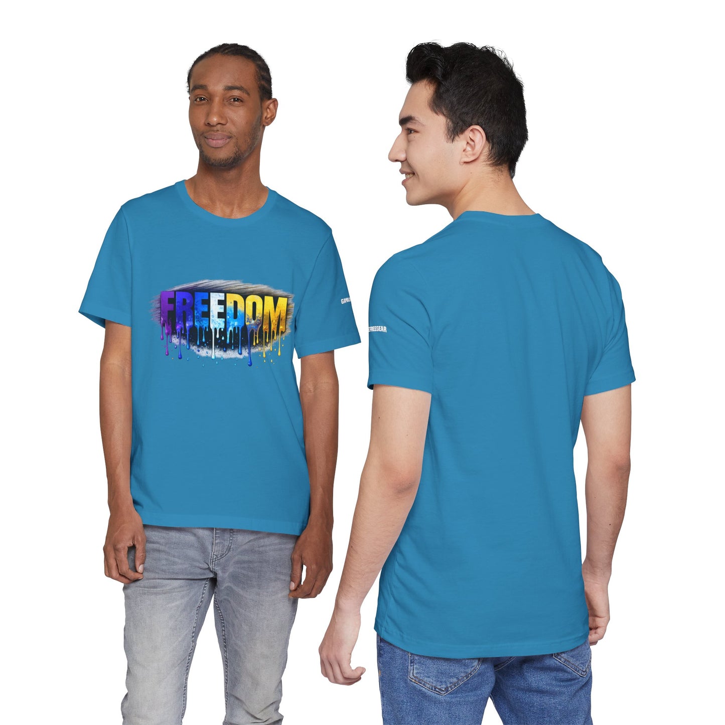 Black history month Freedom Drip Paint Tee | Colorful Graffiti Text Shirt