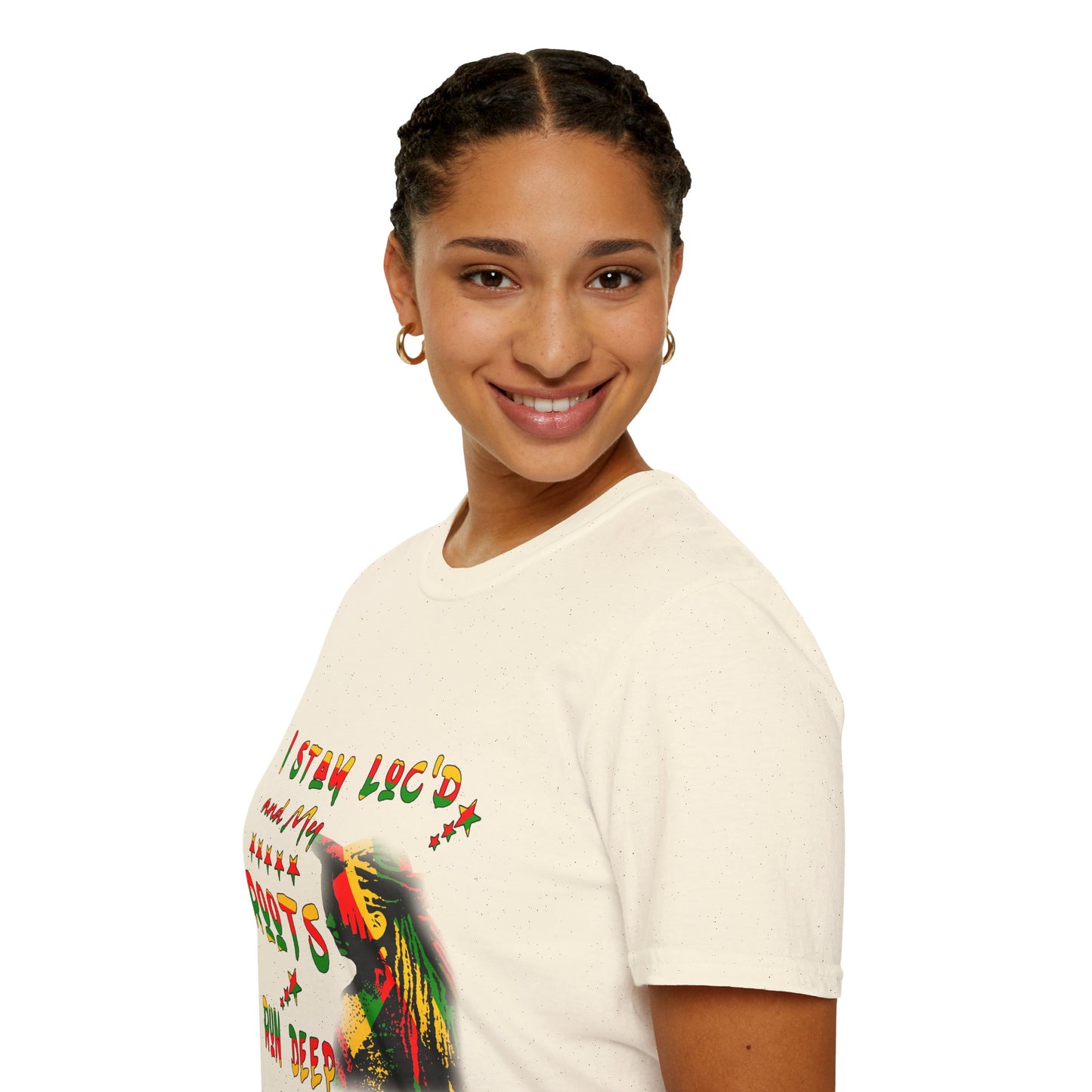 Roots Run Deep Rasta Graphic T-Shirt — "I Stay Loud and My Roots Run Deep"