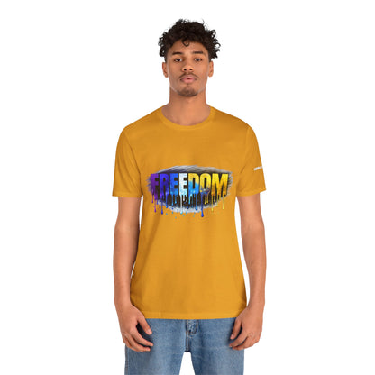 Black history month Freedom Drip Paint Tee | Colorful Graffiti Text Shirt