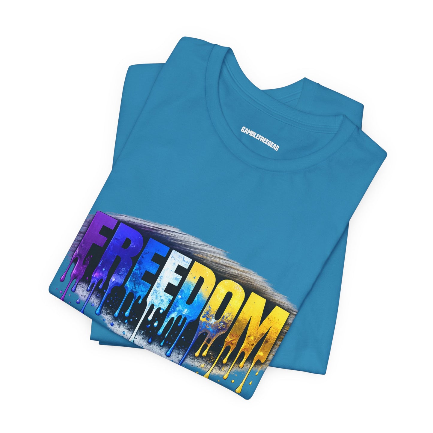 Black history month Freedom Drip Paint Tee | Colorful Graffiti Text Shirt