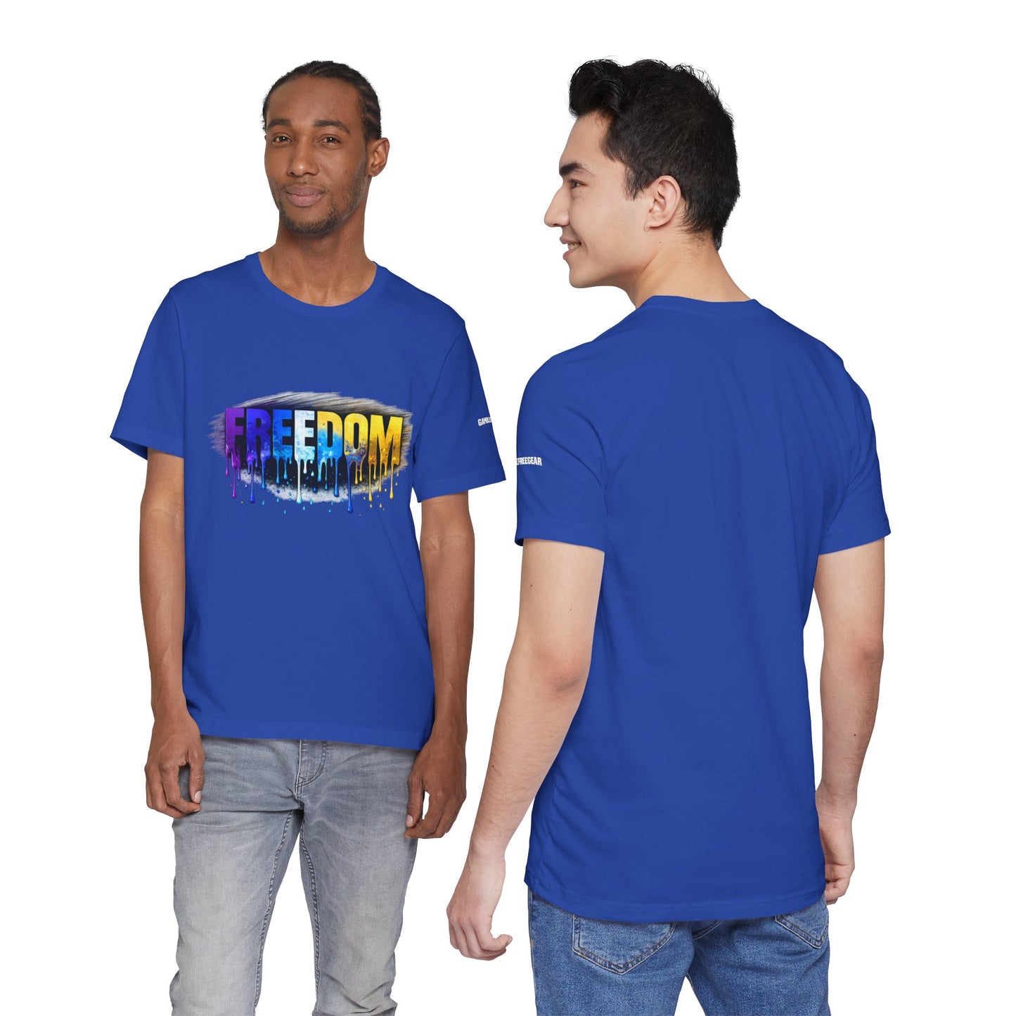 Black history month Freedom Drip Paint Tee | Colorful Graffiti Text Shirt